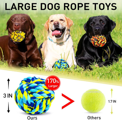 XL Dog Chew Toys for Aggressive Chewers Large Breed, 14 Pack Tough Indestructible Dog Toys , Durable Puppy Chew Toys for Teething, Heavy Duty Cotton Dog Rope Toys for Large Dogs